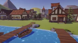 Low Poly Medieval Village  Low-poly 3D model