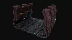 Low poly sci fi road patch environment asset Low-poly 3D model