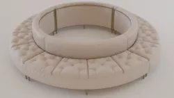 Luxury Circular Seating Modules Pack Low poly PBR Low-poly 3D model