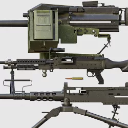 M2 M240 MK19  Low-poly 3D model