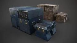Machinery device Low-poly 3D model
