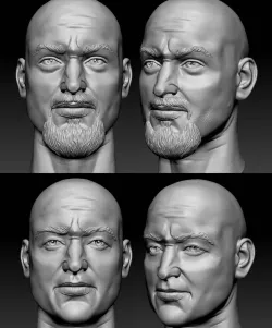 Male heads sculpts human anatomy collection scifi  3D model