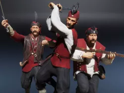 Medieval European Pirate Warriors Low-poly 3D model