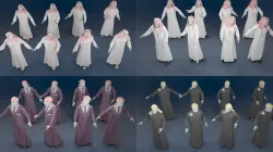 Men mannequin arabic 4 x different models 32 poses 3D model