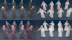 Men static arabic 4 x different models 32 poses 3D model