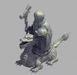 Mountain Stone Sculpture - Animal Statue 03 3D model