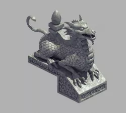 Mountain Stone Sculpture - Animal Stealth 02 3D model