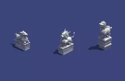 Mountain Stone Sculpture - Animal Stone Statue 3D model