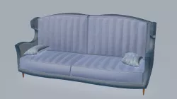 Nordic Wingback Sofa 3D model