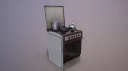 Old Soviet Russia Cooker Low-poly 3D model