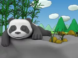 Panda cartoon style 3D model
