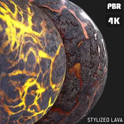 PBR Stylized Lava Texture