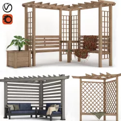 pergola corner set  3D model