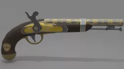 Pirate Gun Low-poly 3D model