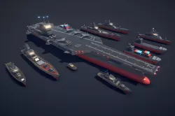 Poly Fleet Low-poly 3D model
