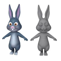 Rabbit cartoon 3D model