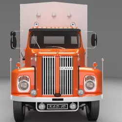 Scania 110 Semi Truck 1975 Double Axle Tent Safe 3D model