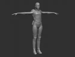Sci-fi Female soldier sculpt 3D model