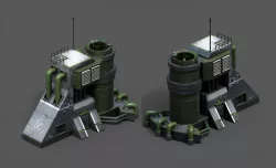 Scifi exterior station building space millitary fantasy combat Low-poly 3D model