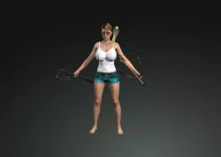 Sexy Busty Nude Lara Girl Model Gameready Low-poly 3D model