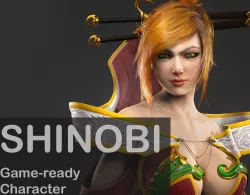 Shinobi Game-ready Character Low-poly 3D model