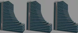 Simple Skyscraper Model with Sliding Led Light Animation 3D model