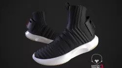 Sneaker Adidas Crazy 1 ADV Sock Black Low-poly 3D model