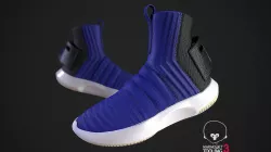 Sneaker Adidas Crazy 1 ADV Sock Blue Low-poly 3D model