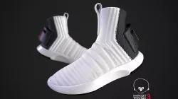 Sneaker Adidas Crazy 1 ADV Sock White Low-poly 3D model