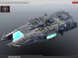 Spaceship Hornet Carrier Low-poly 3D model