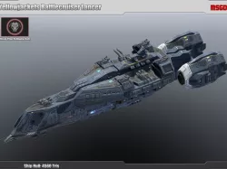 Spaceship Lancer Battlecruiser Low-poly 3D model
