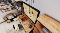 steampunk vintage room Low-poly 3D model