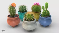 Stlyzed Cactus Set 3D model