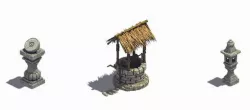 Sun bell - stone lamp - well 3D model