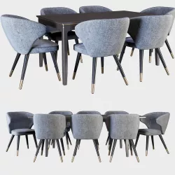 Table Gladstoun and chair Calipso Low-poly 3D model