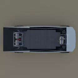 Tesla Cybertruck with chassis White 3D model