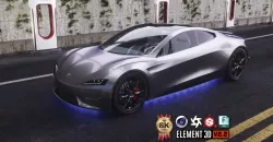 Tesla Roadster with Interior and Physics Rig Low-poly 3D model