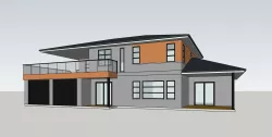 Typical Modern American House Architecture Low-poly 3D model