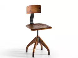 Vintage Bauhaus Oak Chair 3D model