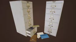 Vintage Filling Cabinet Low-poly 3D model