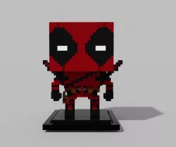 Voxel Deadpool Low-poly 3D model