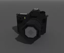 Voxel Digital Camera DSLR Low-poly 3D model
