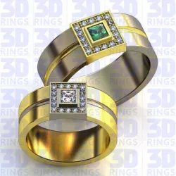 Wedding Gold Rings 683 3D model