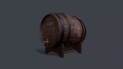wine barrel for game Low-poly 3D model