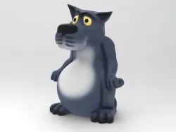 Wolf Statue 3D model