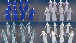 Woman mannequin arabic 4 x different models 32 poses 3D model