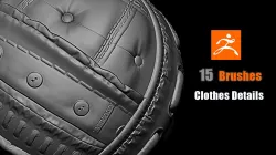 15 Fabric stitches seams brushes 3D model