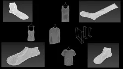 15 hanged clothes collectionsocks woman men 3D model