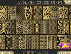 29 3D Decorative wall panels - screen SET 026 3D model