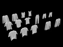 30 hanged clothes collection sock socks calcetin foot footwear 3D model